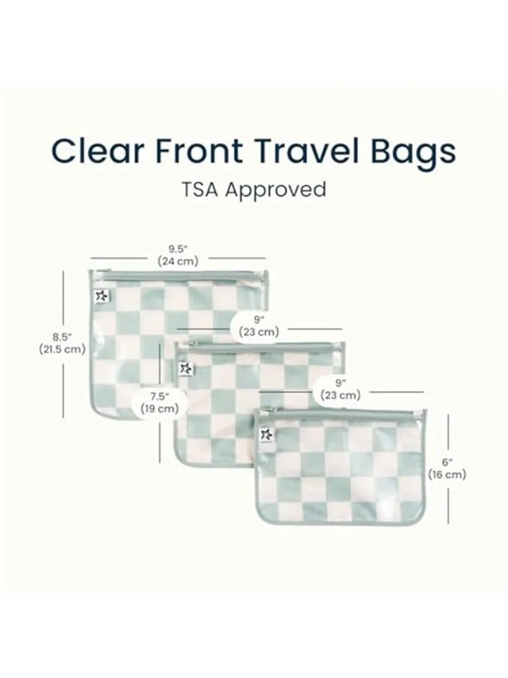 Clear Diaper Bag Organizer Pouches 3 Pack TSA Travel Baby Mom Toiletry Set
